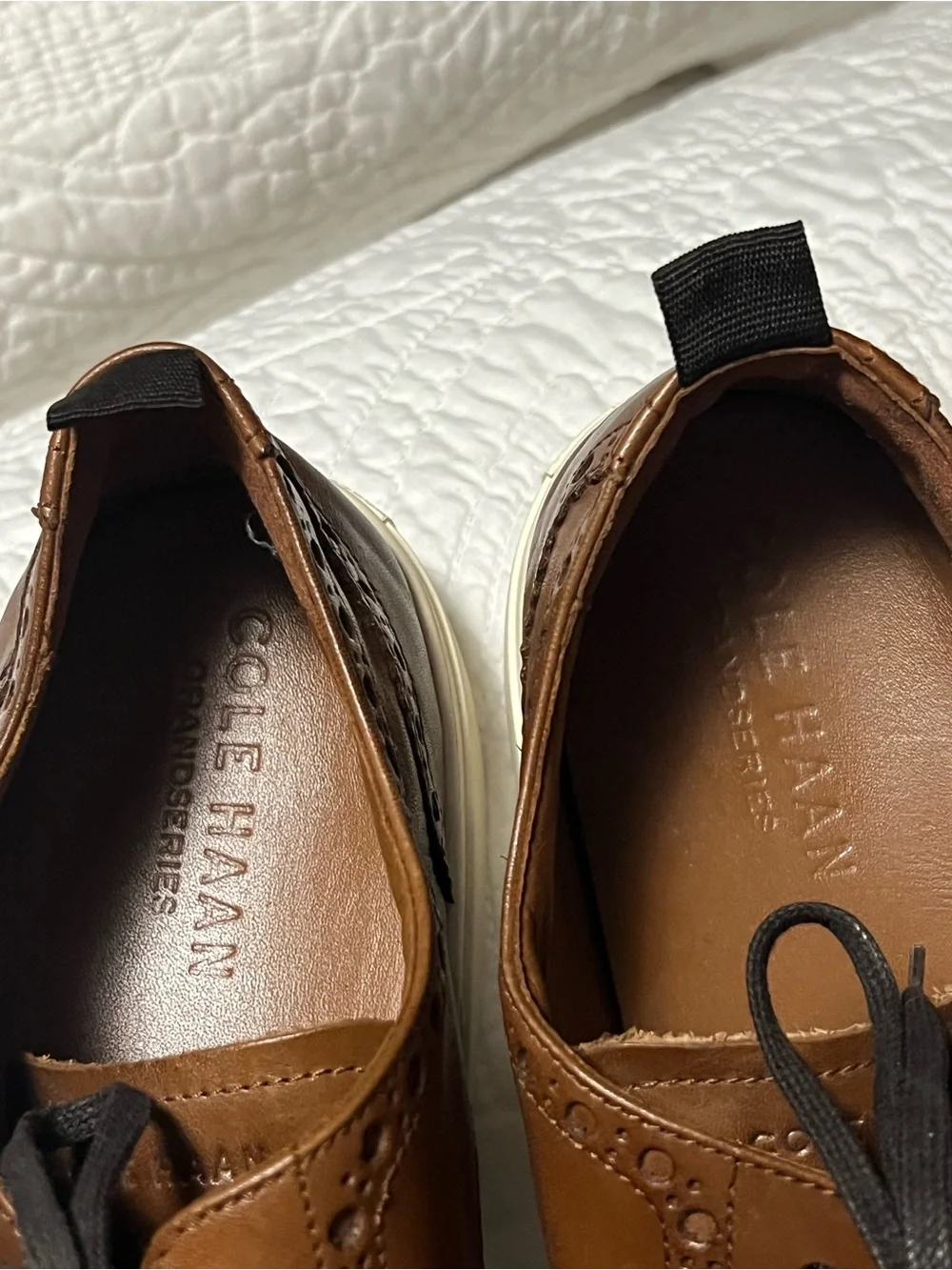 Cole Haan Brown Leather Brogue Derby Sneakers